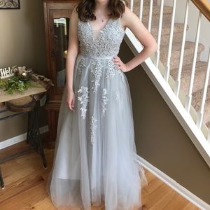 Light Blue Tulle Prom Dress